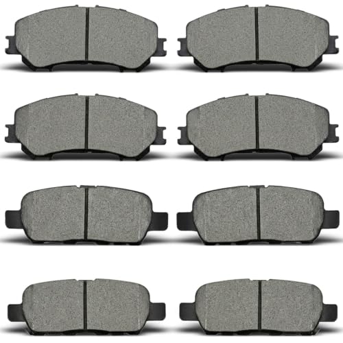 Front Rear Ceramic Brake Pads Kit For 2014-2020 Nissan Rogue 2 Row Seating