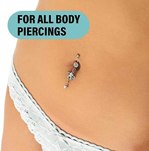 Base Labs Piercing Aftercare Spray 4oz Cleanses, Sterilizes & Soothes Saline Solution for Piercings Piercing Aftercare Healing Treatment for Ears, Nose, Body, Belly Piercings 120ml - 4