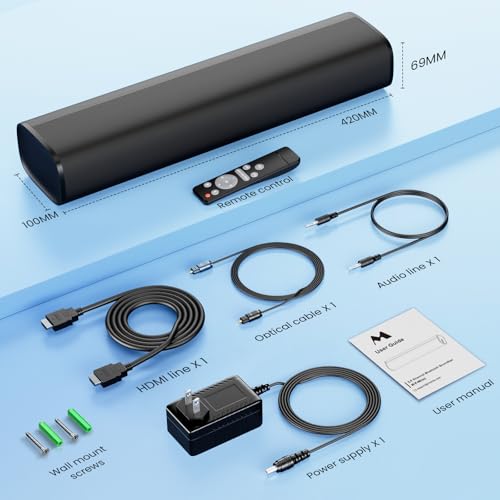 MZEIBO Sound Bar, 50W Soundbar for Smart TV Bluetooth 5.3 Speaker 17Inch with ARC/Optical/AUX Connection Surround for Home Theater Audio TV/PC/Gaming/Projectors by MZEIBO - Image 6