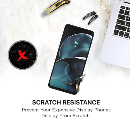 Image of Tempered Glass Screen Protector Compatible for Moto G73 5G with Edge to Edge Coverage and Easy Installation Kit, Pack of 1, Black