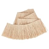 CABODYALS Bordure en Raphia Blanc Navajo 1M 120MM Franges en Raphia Pompons en Paille Natu...