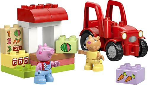 DUPLO Peppa Pig Trattore e Mercato - Giocattolo Didattico per la Motricità Fine - Giochi Montessori con 2 Personaggi Incluso Pedro il Pony - Regalo per Bambine e Bambini da 2 Anni in su - 10468 - Lego - Immagine 8