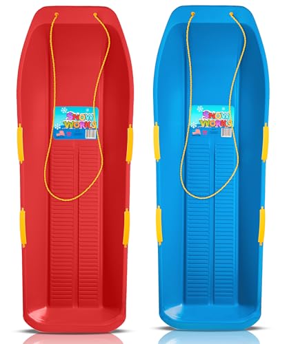 Snow Works 47.5" Toboggan Lifetime Sled: Durable High-Density Plastic Sleds