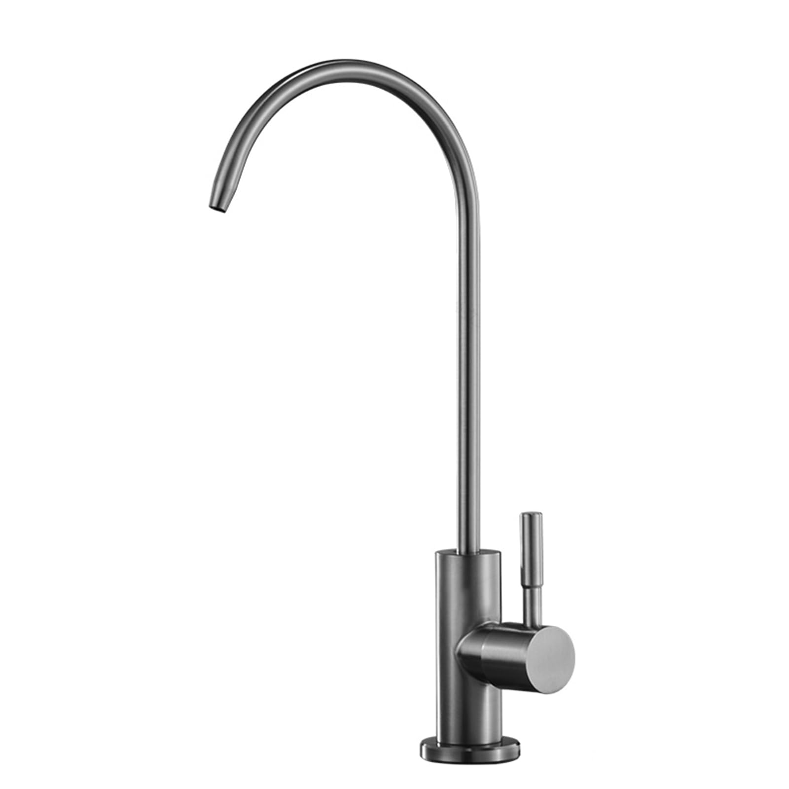 Faucet Swan Neck Kitchen Sink Faucet with Gray Swivel Water Filter Tap