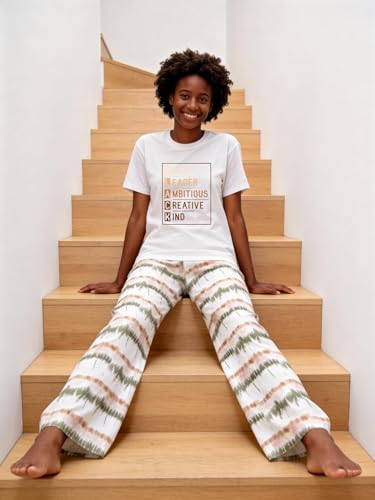 Image of Black History Pajamas, Graphic Matching Sets for Women, Magic Afro American Natural Hair Vintage Melanin T-Shirts and Pants