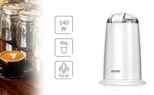 MPM MMK-07 Elektrische Kaffeemühle, Kleine, Samen, Gewürze und Nüsse, Doppelklinge aus Edelstahl, Mahlgeschwindigkeit… – Bild 5
