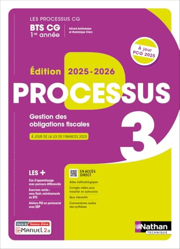 livre Processus 3 - Gestion des obligations fiscales - BTS CG 1re année - Coll. Les Processus CG