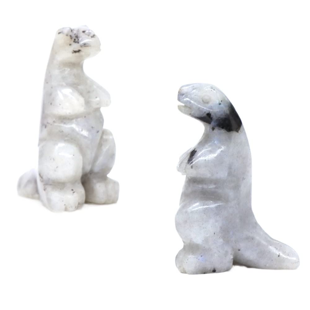 HXSCOO 2" Dinosaur Statue Natural Stone Crystal Carved Reiki Healing Animal Figurine Gemstone Crafts Home Decoration (Color : Labradorite, Size : 1 PCS)