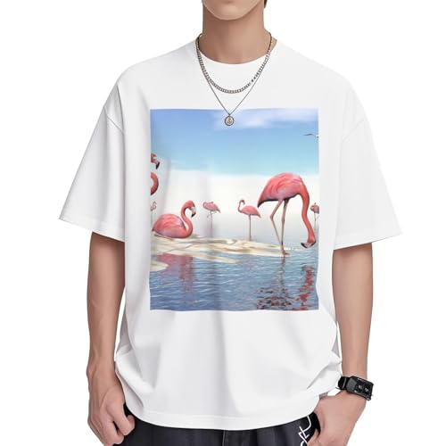 T-shirt flamants roses EdWal anti-transpiration en coton doux fluide