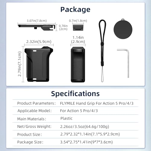 Kit de agarre BRDRC para DJI Osmo Action 5 Pro soporte de mango con obturador para jaula original 7