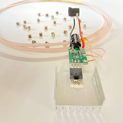 Taidacent 24V 270Mm Long Distance Wireless Leds And Coil Large Wireless Inductive Induction Coil Led Lights Charging Module Kit (Transmitter Coil+ 25Pcs Multi Leds+24V Adapter) #TOP3