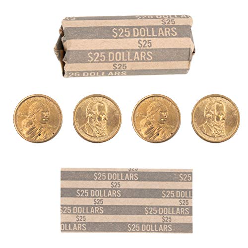 Sacagawea Dollar Coin Wrappers, 100 Flat Striped Coin Wrappers #TOP1
