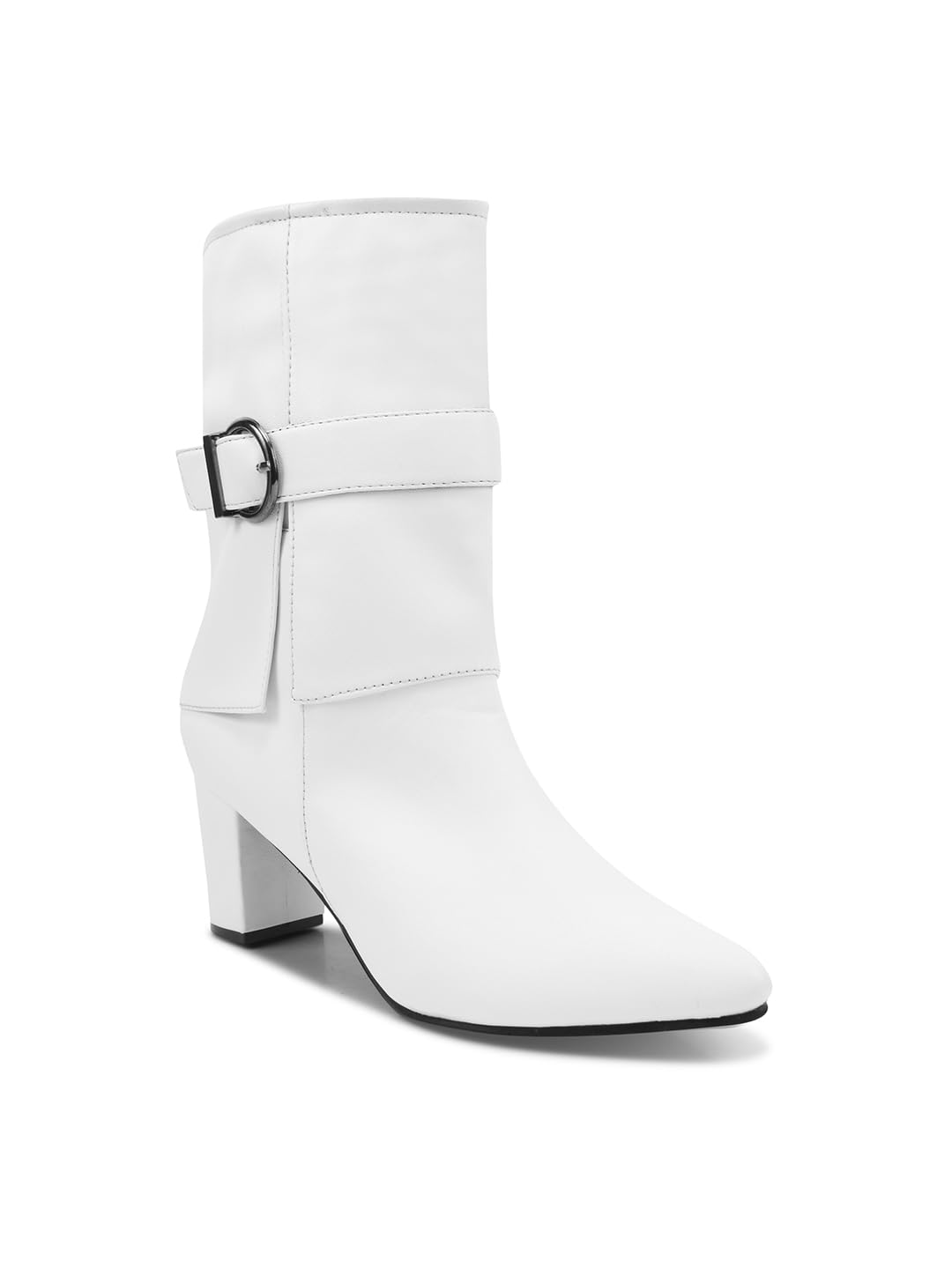 shuz touch Black Stylish Block heel boots-picture-51