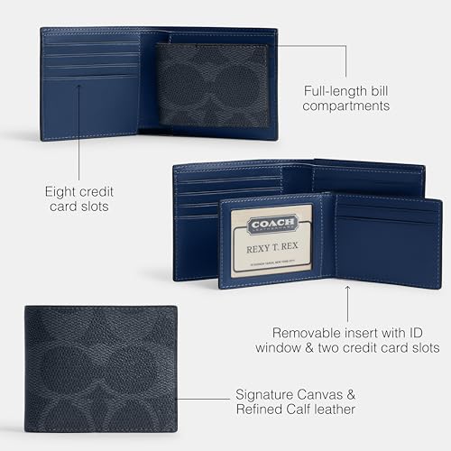 Coach Men's Signature Plaque Buckle Cut Reversible Belt, 38mm, Denim/Deep Blue, One Size3