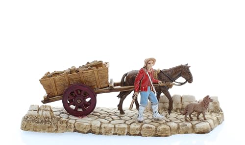 Moranduzzo Carrettiere Adatto a Presepe da 6 cm Scala 1:32 – MINI 6 – Statuina Indistruttibile, Stile '700, Rifinita a Mano, Scultore M. Landi, Made in Italy