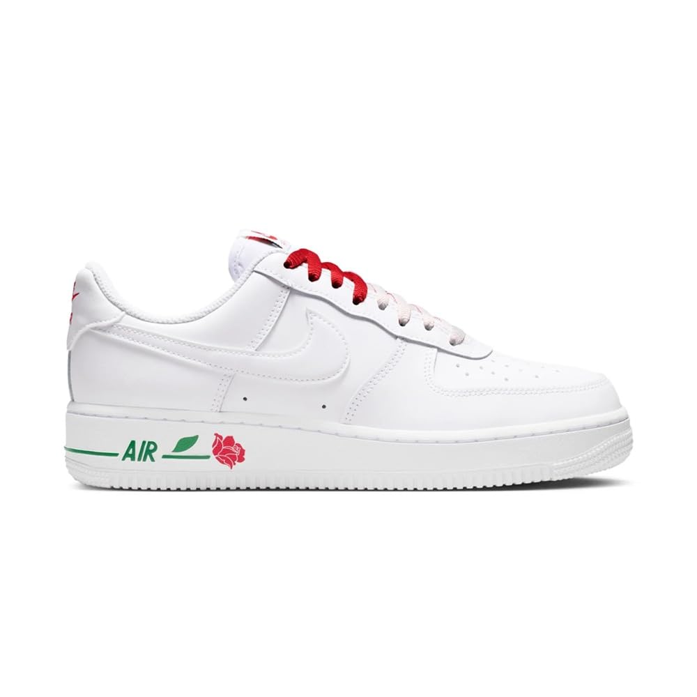 Air Force 1 Low Roses Womens Lifestyle Shoes (White/White/Sport Red/Pine Green)