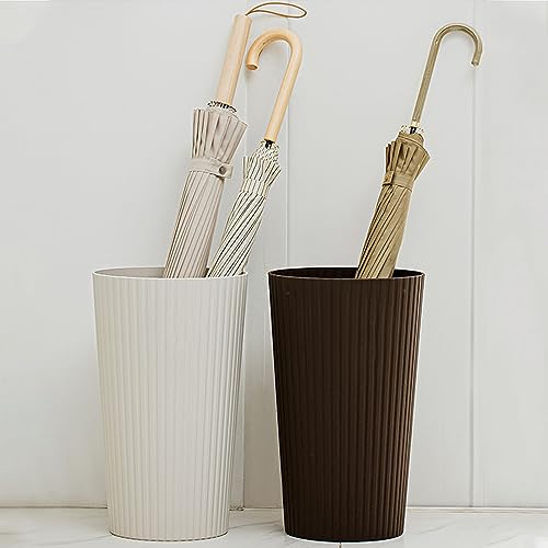Porte-parapluie rond en plastique avec plateau d'égouttement – Porte-parapluie peu encombrant pour entrée, maison et bureau – Élégant nizer pour les coins
