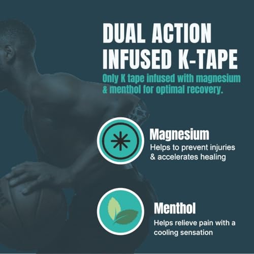 Image of Heali Kinesiology Tape with Magnesium and Menthol, 20 Pcs Precut Strips, K Tape Roll, Knees, for Physical Therapy, Sports, Muscles and Joints, Water Resistant - Eco - Black Camo