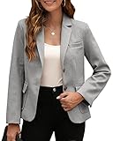 BZB Women's Casual Blazers Long Sleeve Lapel Open Front Work Office Bussiness Warm Blazer Jackets Grey