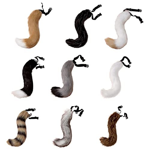 Kunstbontkostuum, staart, volwassenen/tieners, cosplay, Halloween, kerstfeest, eenheidsmaat (zwart) - Image 6