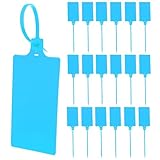 Veemoon 100pcs Blue 5.8x100mm Plastic Shipping Labels with String for Cable and Luggage Tagging, Sturdy Labeling Tags for Industrial and Packaging Use