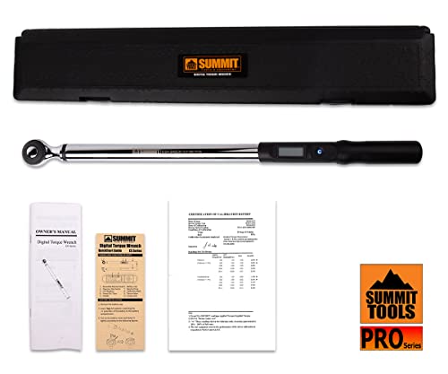Summit Tools 1/2 Inch Digital Torque Wrench, 12.5-250.7 Ft-Lbs (17-340 N-M) Torque Range, Lcd Display, Calibrated (Es4-340Cn), Blue #TOP6
