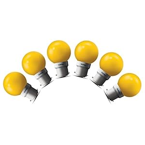 Wipro Safelite N10003 B22 0.5-Watt Led Night Lamp (Pack of 6, Yellow)