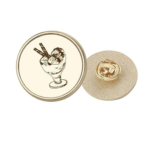 Broche ronde en métal doré et sa perle chocolat marron au fini luxueux