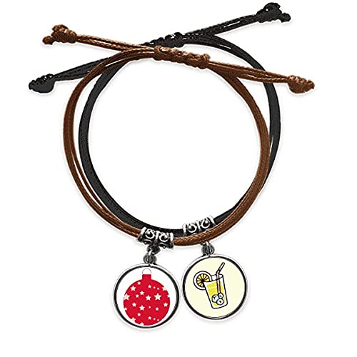 Bracelet l'Étoile de Noël haut de gamme, chaîne en cuir et corde tressée