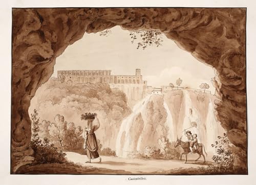 Tableau les cascades de Tivoli par Agostino Tofanelli impression d'art sur toile 60x90cm