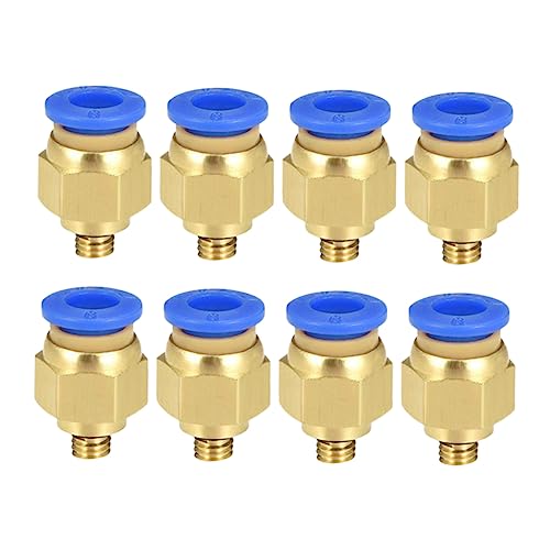 8pcs Nickel Plated Brass Pneumatic Connector Plug for 3d Printer