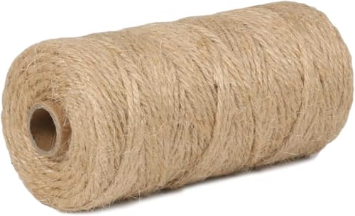 Image of 5Pack 3mm Natural Jute Twine String 1640 Feet Long Twine String for Crafting Gardening Gift Wrapping Macrame DIY Home Decor (Brown-328Feet /Roll)