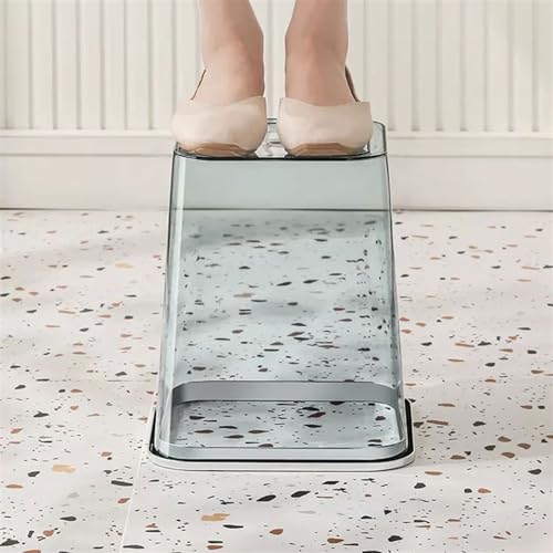Basurero pequeño gris plástico para baño oficina miniatura 3