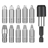 Mkevi 11 PCS Screw Extractor Set with Self-Locking Extension Rod | Fix Stripped & Damaged Screws Fast | All-in-One Tool Kit for DIY & Professionals