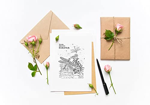 Dragonfly Your Friend Forever Words Clear Stamps for Card Making Scrapbooking Crafting DIY Decorations, Words Transparent Silicone Seal Stamps for Embossing Album Crafts