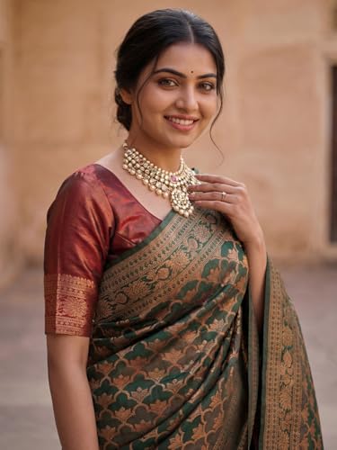 Image of AKHILAM Women's Georgette Embellished Designer Saree With Unstitched Blouse Piece