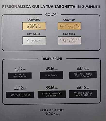 Targhetta Nome Personalizzata In Oro Per Cassetta Postale - Incisione Laser, Adesivo 3M, Made In Italy - Foto 11