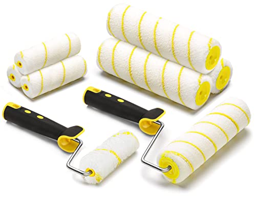 Rodillo de Pintura Set 8 piezas - Rodillos de Pintura de Con Mango, 6 Rodillo Pintura（18 cm /...