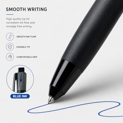 Image of Pen Paradise 3 in 1 Multi Colour Ball Pen Matte Black Metal Body with Clip | Blue, Red & Black Ink | 0.6mm Tip | Smooth Writing Click Pen for Office, Professionals & Gifting | Pack of 1