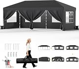JUMMICO Tonnelle Pliante 3x6m Imperméable Hauteur Réglable - Gris...