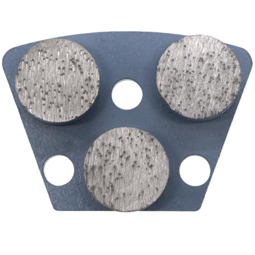 Image of Concrete Grinding Shoes, Trapezoid Diamond Grinding Disc for Concrete Preparation, Fit with ASL Warrior Floor Grinder, Three Round Segs, 30/40 Grit Medium Bond