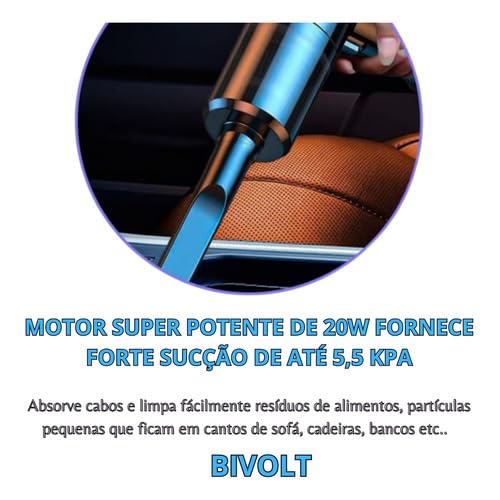 Mini Aspirador Pó Portátil Pelo Cachorro Gato Recarregável Sem Fio Recarregável Premium