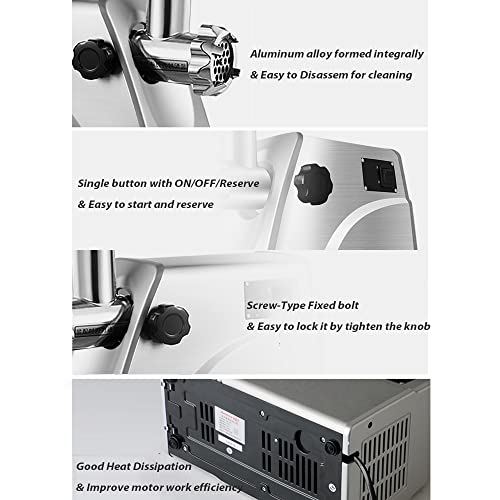 Sunmile Sm-G33 Electric Meat Grinder - 1Hp 800W Max Power - Etl Stainless Steel Meat Grinder Mincer Sausage Stuffer, Stainless Steel Blade And Plates And 1 Sausage Maker #TOP6