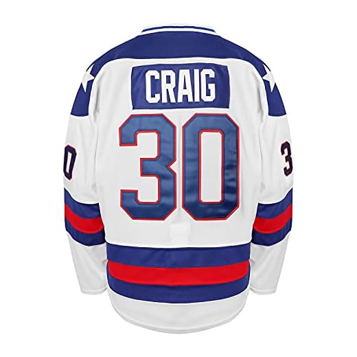 1980 Miracle On Ice Team Hockey Jersey 17 Jack O'Callahan 30 Jim Craig #21 Mike Eruzione Stitched Ice Hockey Jerseys (#30White, Large)