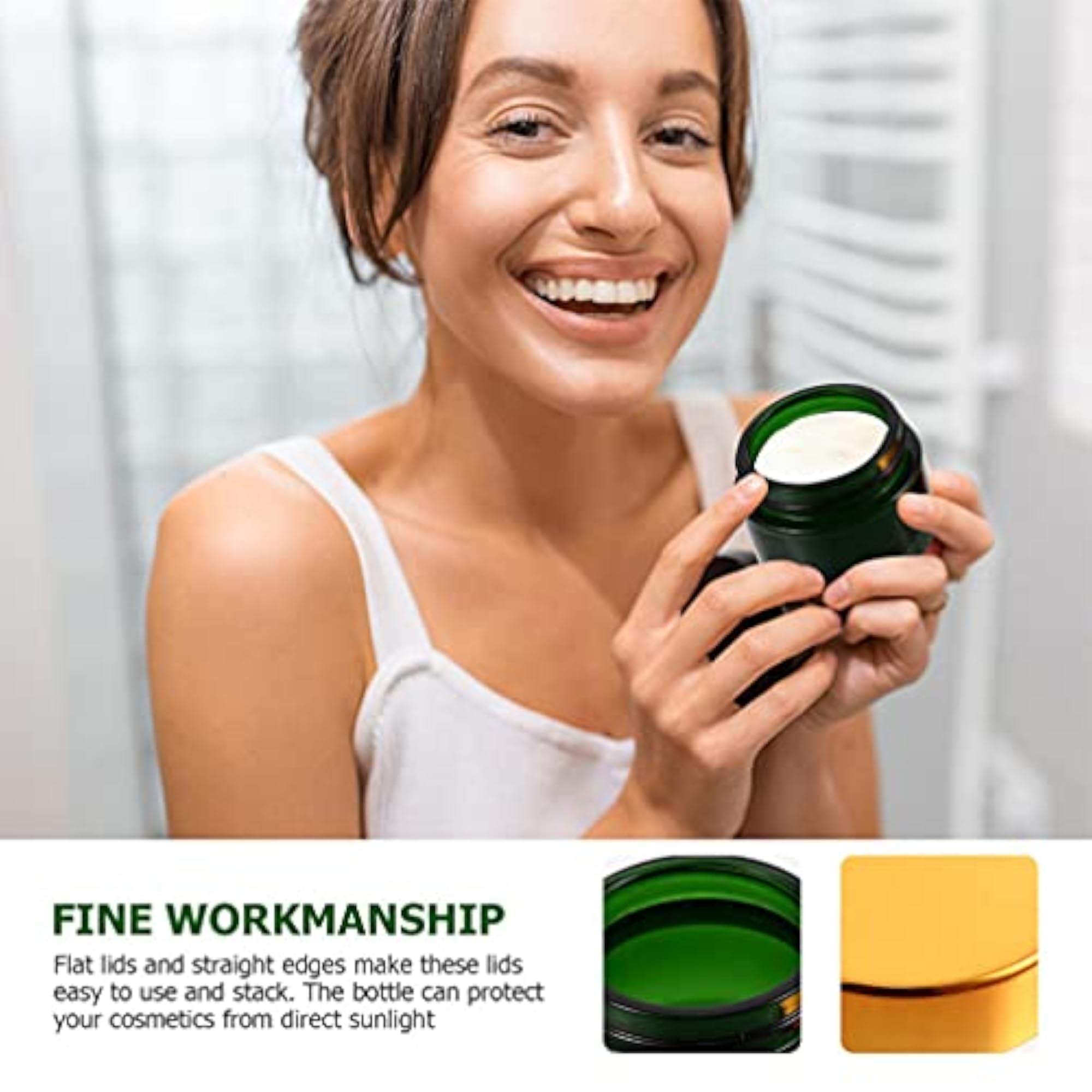 5pcs Clear Glass Refillable Travel Cream Pot Jar Set