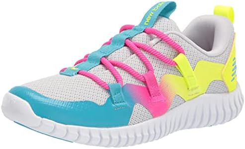 New Balance Kid's Playgruv V1 Bungee Running Shoe, Summer Fog/Pink Glo, 4 Wide Infant