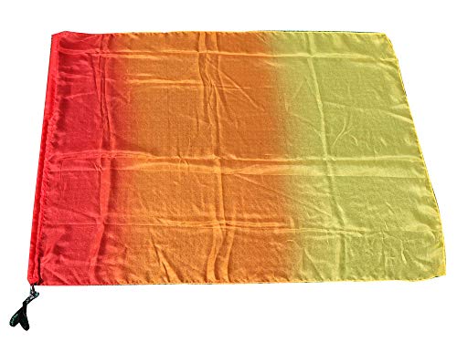 Winged Sirenny 32" Flowy Spinning Silk Flag Poi, Church Praise Prophetic Worship Adoration Dance Banner, Dance Poi Streamer, Beginners Practice Play Silk (Fire)