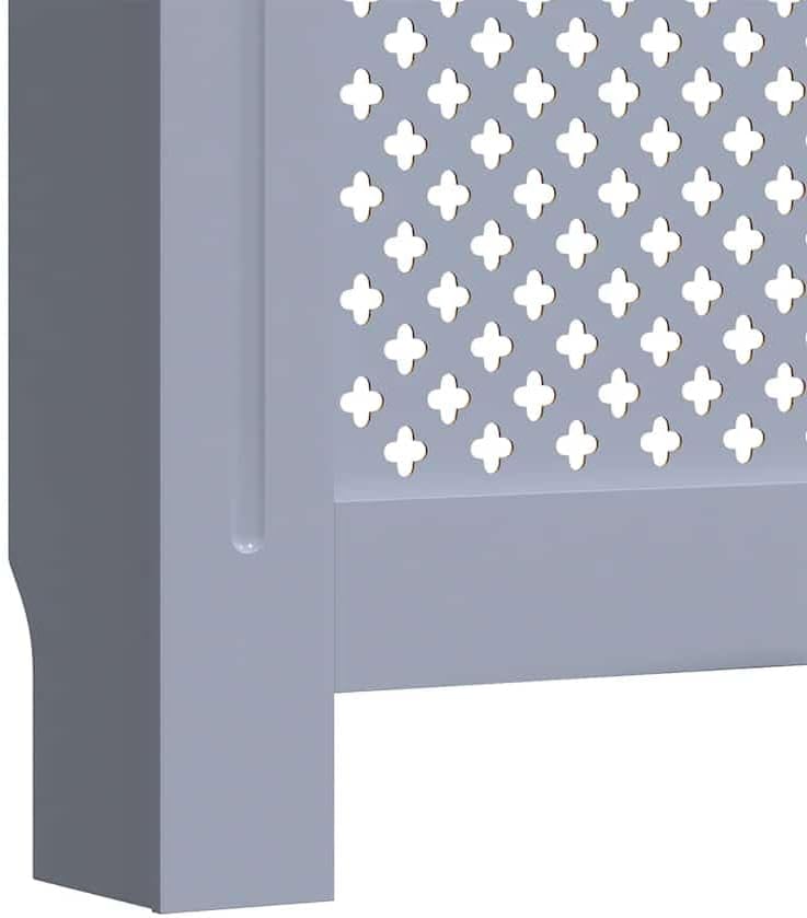 Radiator Cover Anthracite 59.8"x7.5"x32.1" MDF Modern Slatted Design Cabinet for Living Room with Additional Shelf Space