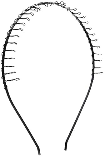 Set di 2 cerchietti per capelli unisex, in metallo, con 83 denti, accessori per capelli unisex