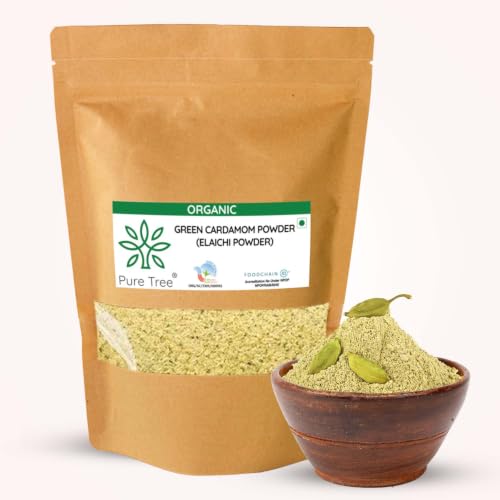 Image of Pure Tree Certified Organic Green Cardamom Powder | 100 g | Hari Elaichi Powder | Elaichi Powder